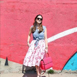 Flamingo Party Skirts Midi Skirt